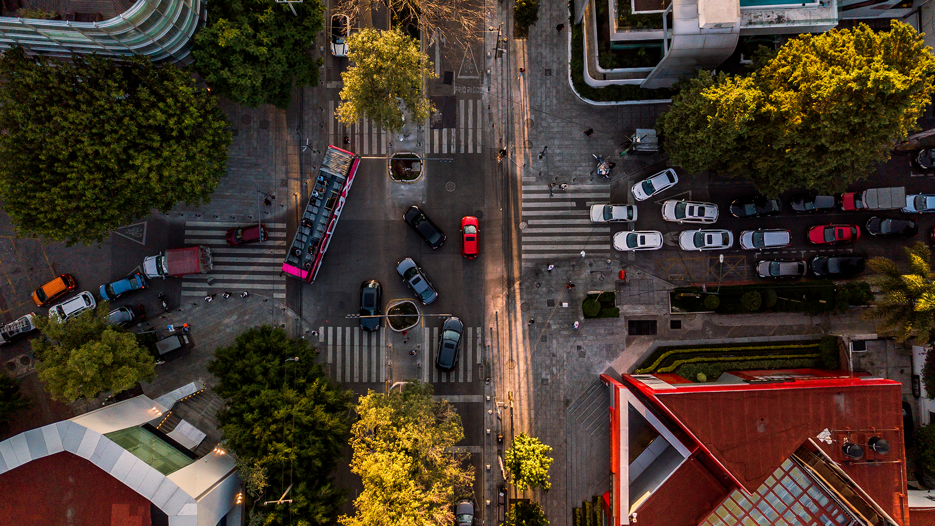 aerial view of crossroad