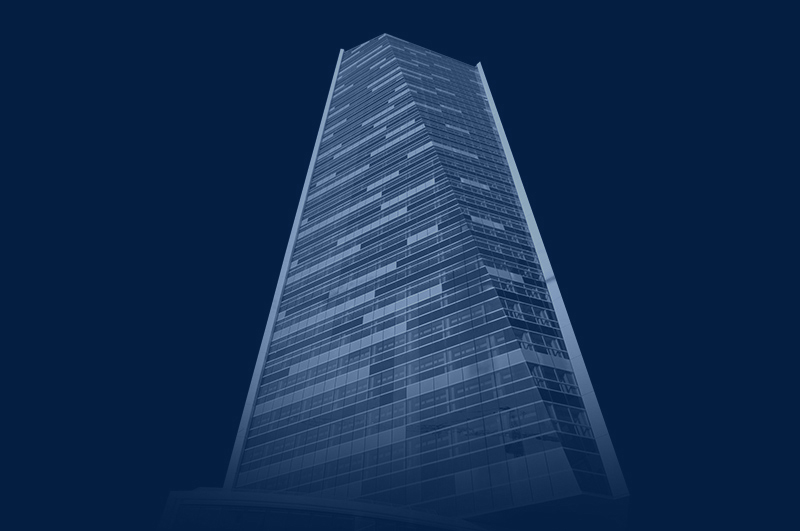 blue and white skyscraper