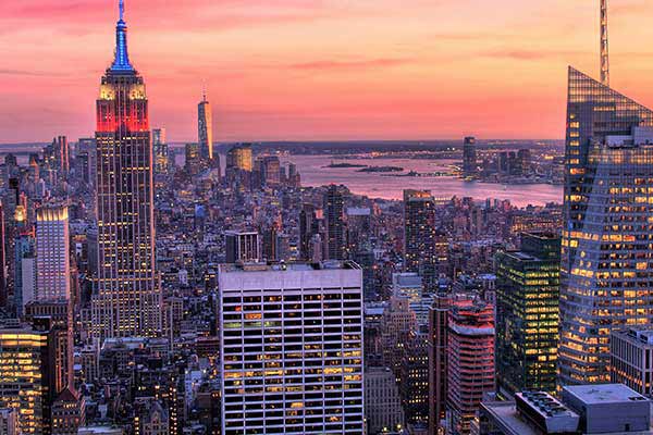 New York skyline sunset