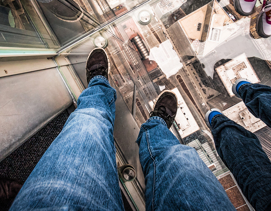 city-through-glass-platform