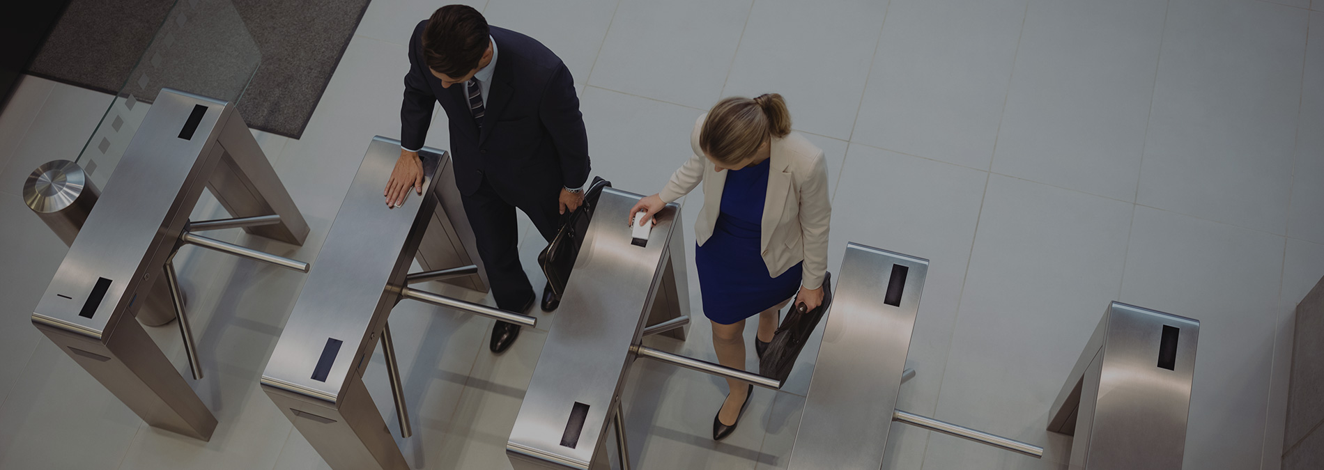 people using turnstiles 