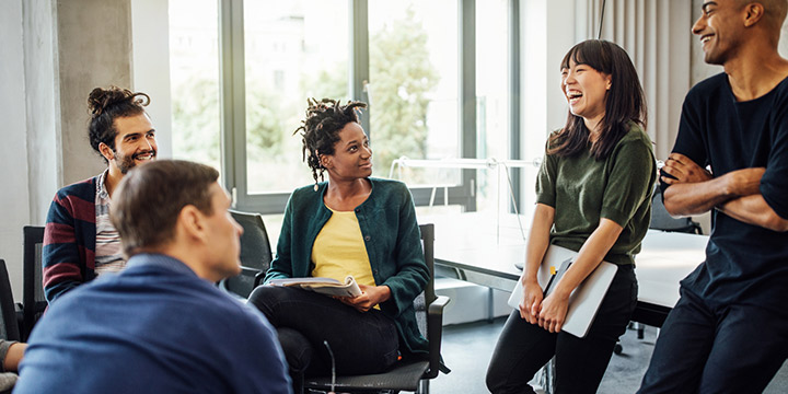 Group of diverse people in an office