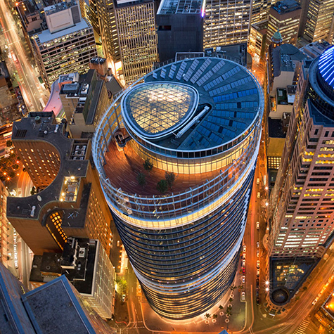 aerial view of building