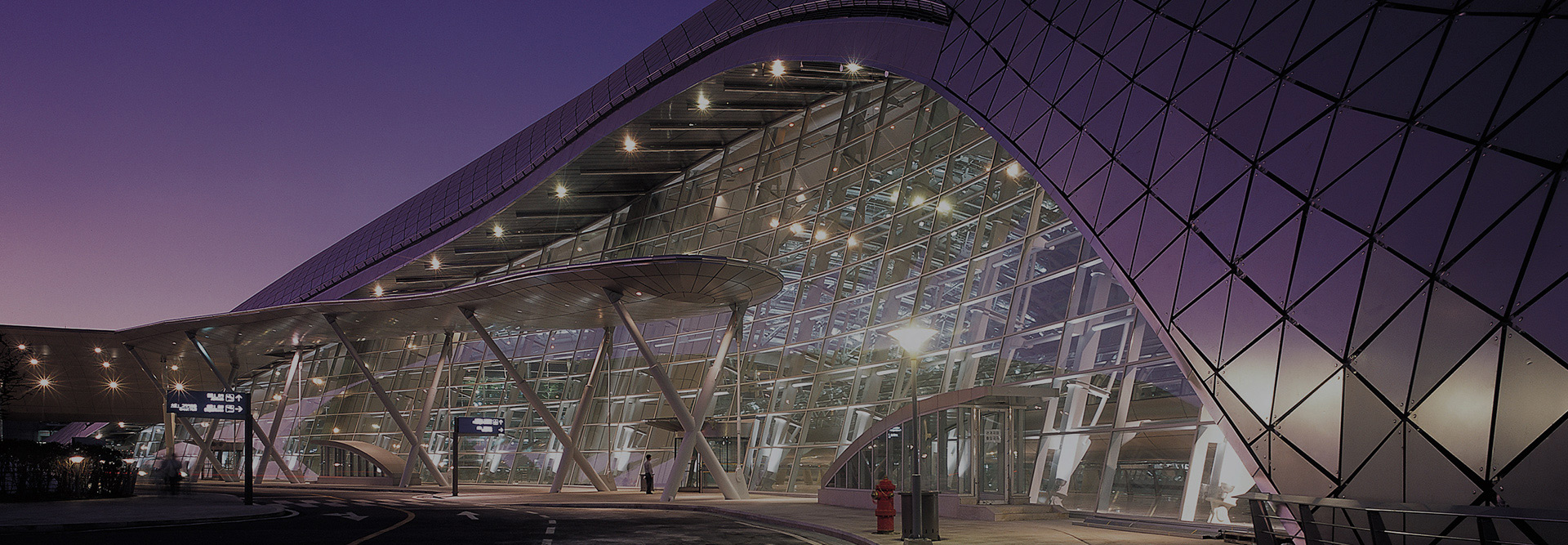 Incheon airport at night