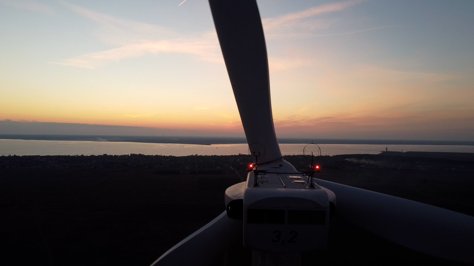 View from top of wind turbine