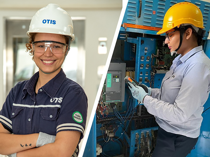Collage of two female Otis Engineers