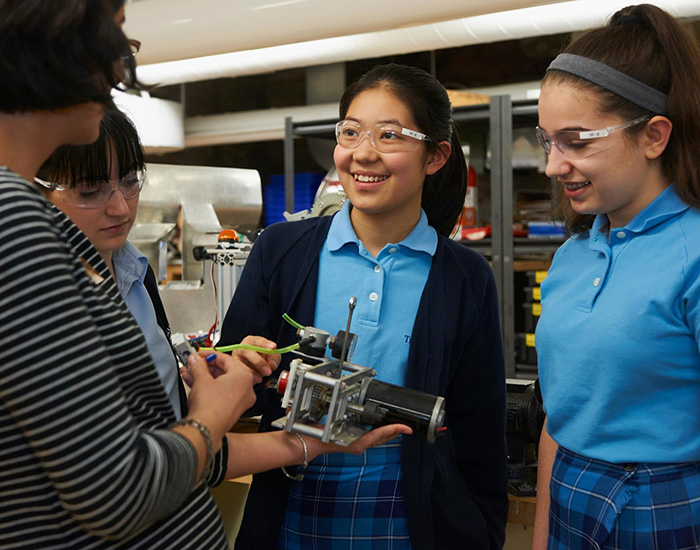 Students working on a STEM project