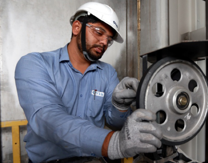 Technician working in the field