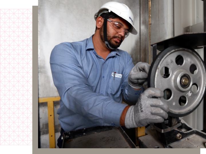 man fixing wheel