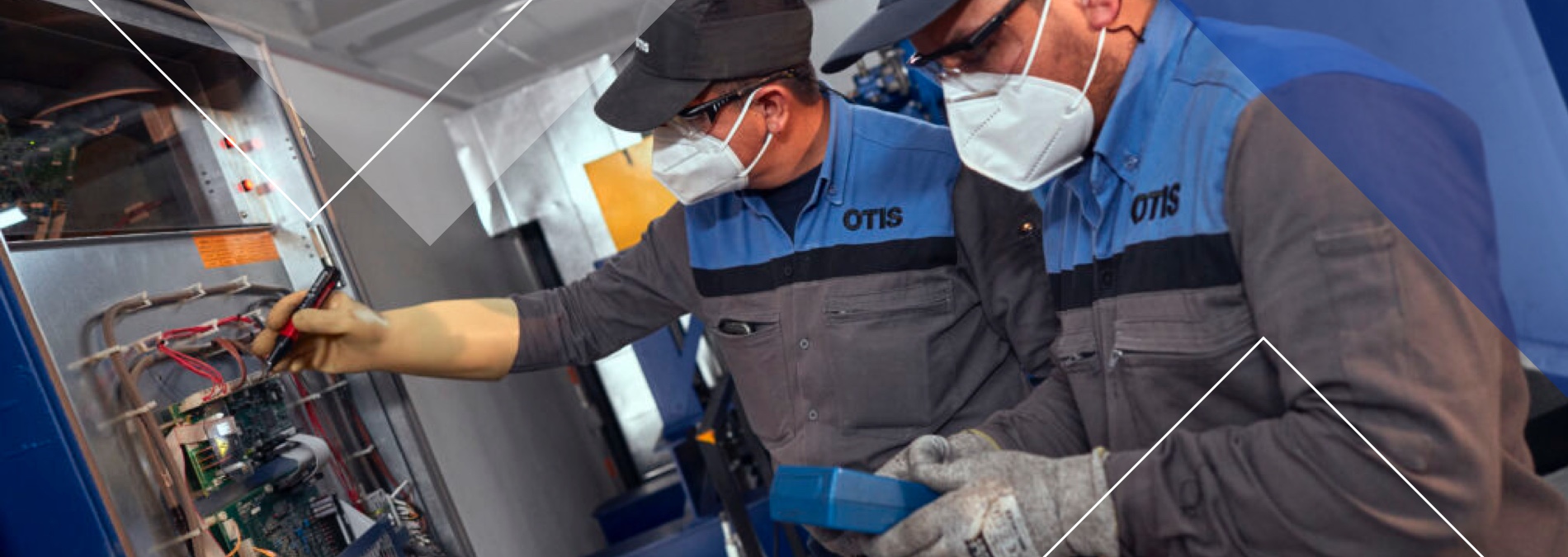 two men testing machine