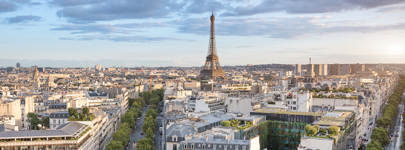 Paris, France skyline with Eiffel Tower