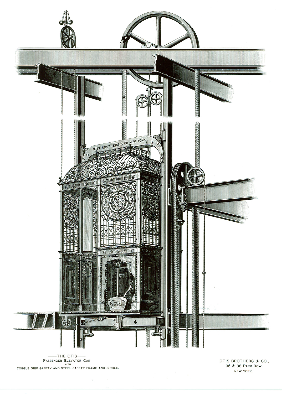Illustration of Birdcage elevator
