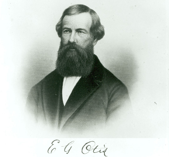 Black and white photo of Elisha Otis