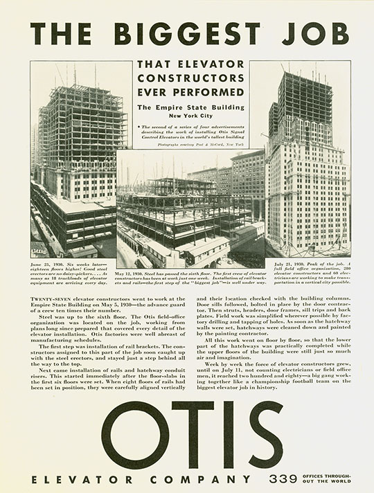 Article about Empire State Building construction