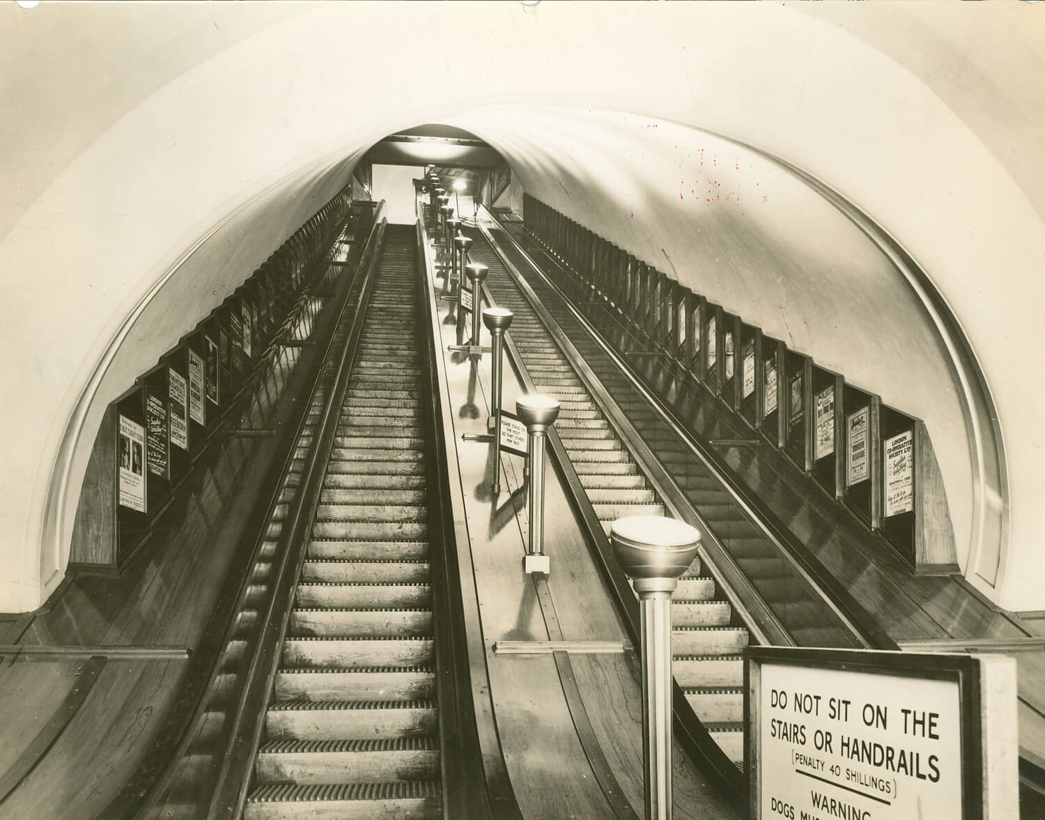 London underground image in sepia tone