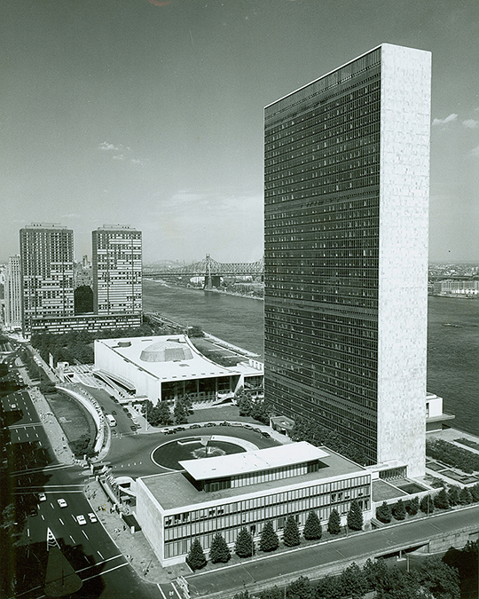 Black & white image of The United Nations