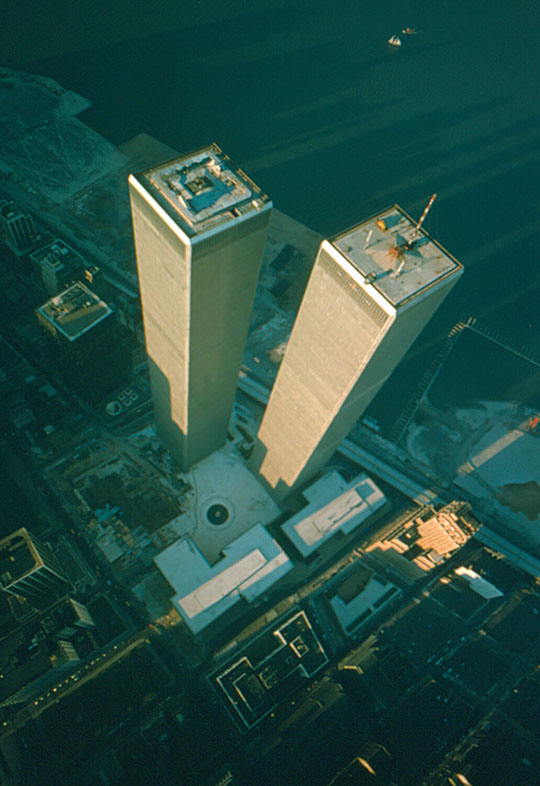 Aerial view of the Twin Towers