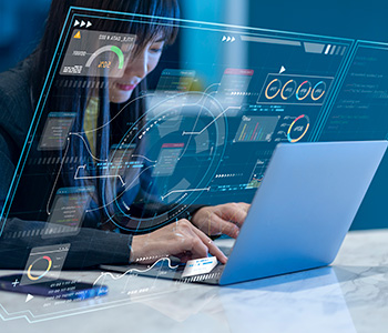 woman working on laptop