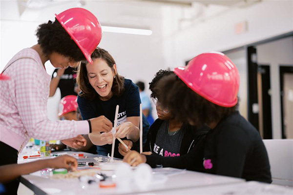 Women working on a STEM project