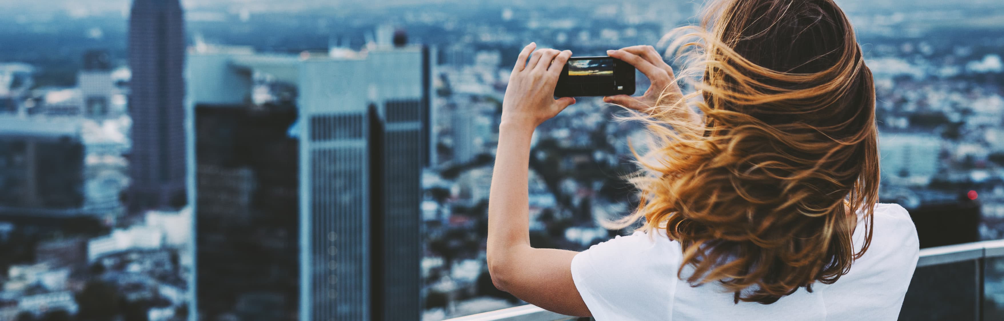  girl capturing buildings