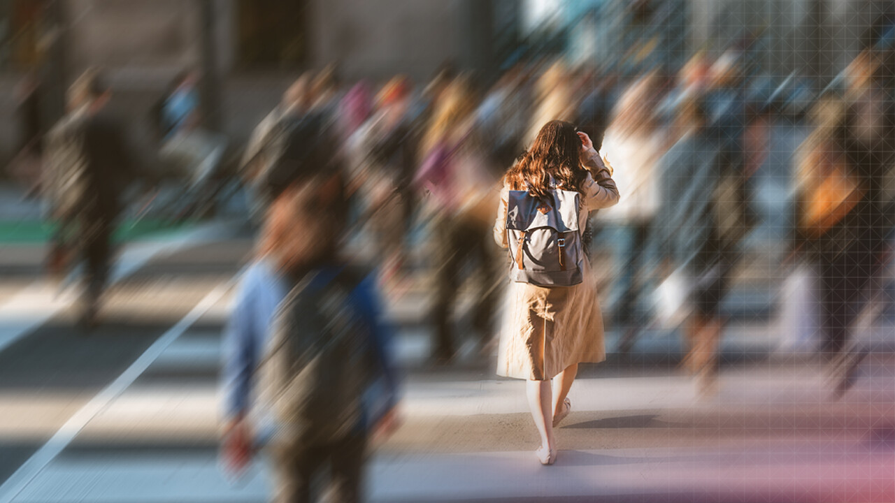 A women walking in the street