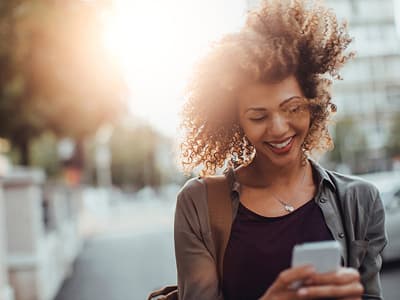 woman using phone